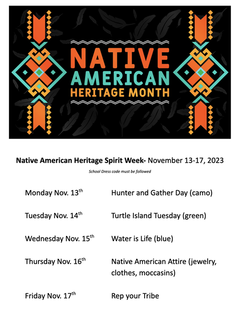  Native American Heritage Spirit Week